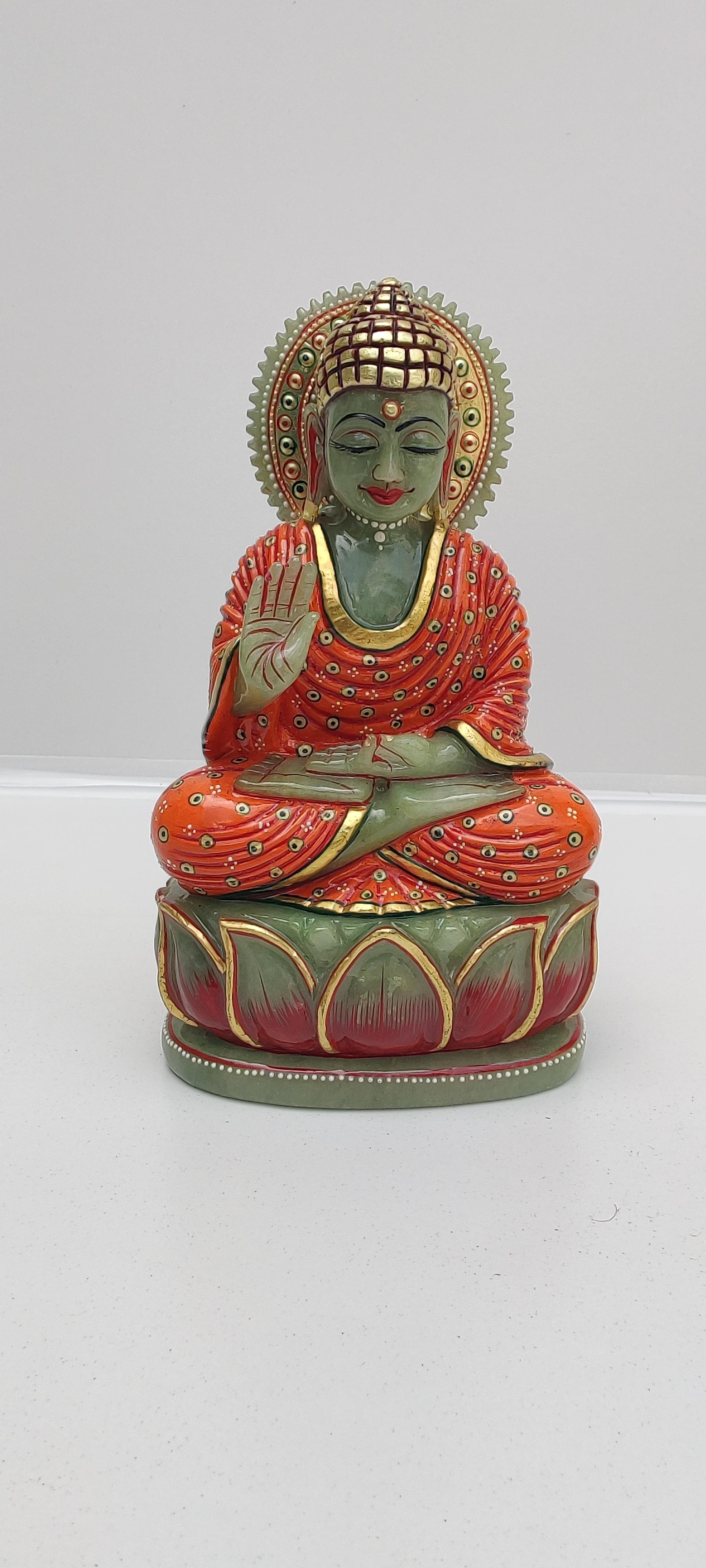 Jade Buddha , Handmade buddha statue , handcarved jade stone buddha, gem stone buddha, gem stone Idols, light green aventurine article