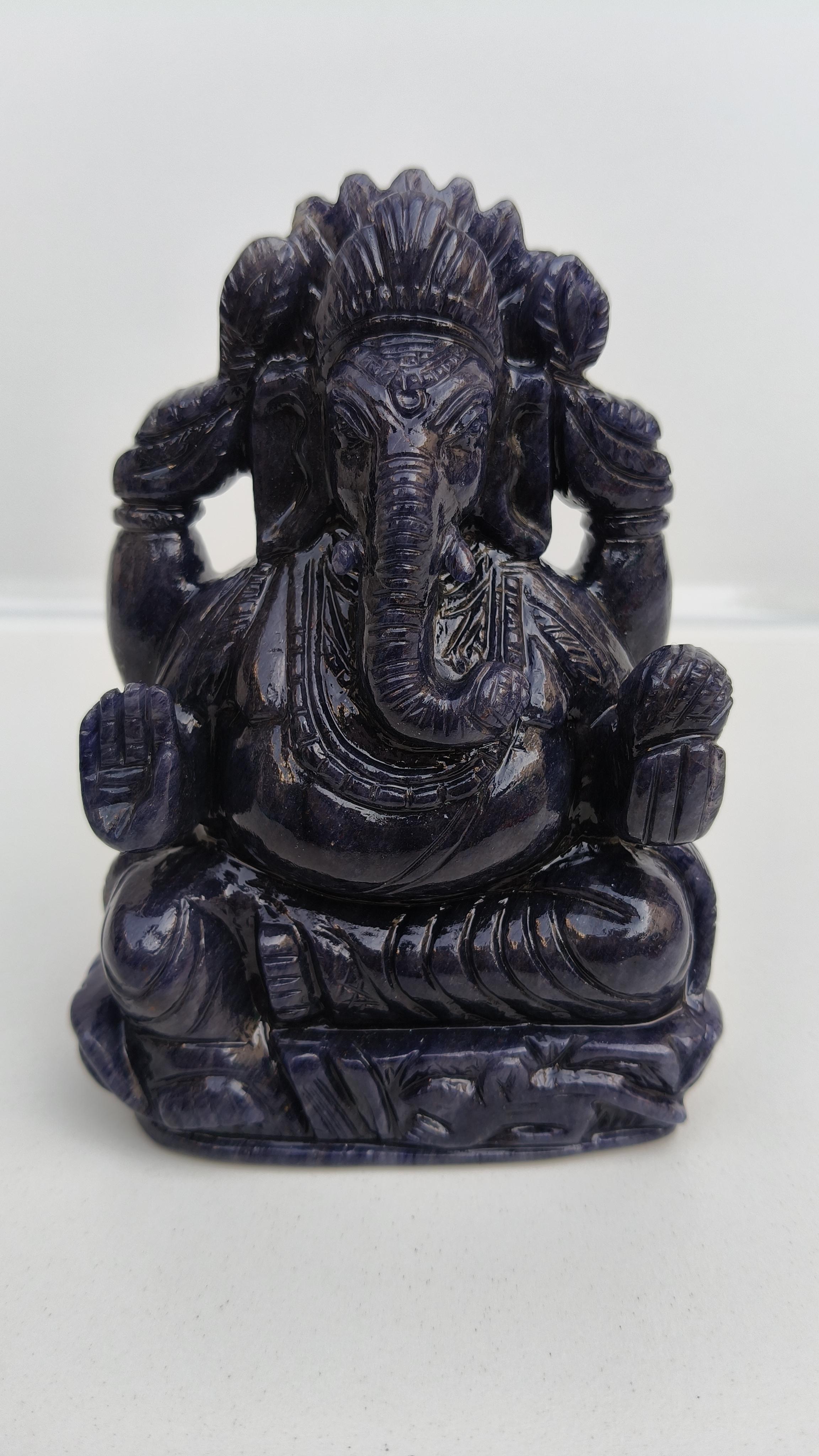 Blue aventurian stone, ganesha carving, elephant deity,handcraved ganesha, crystal ganesha, crystal stone, jade ganesha, aventurian stone
